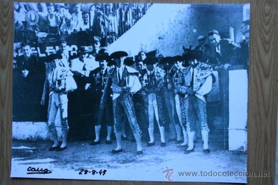 Tauromaquia: Reproducci&oacute;n de la fotograf&iacute;a del d&iacute;a de la cogida mortal de Manolete. Cano.