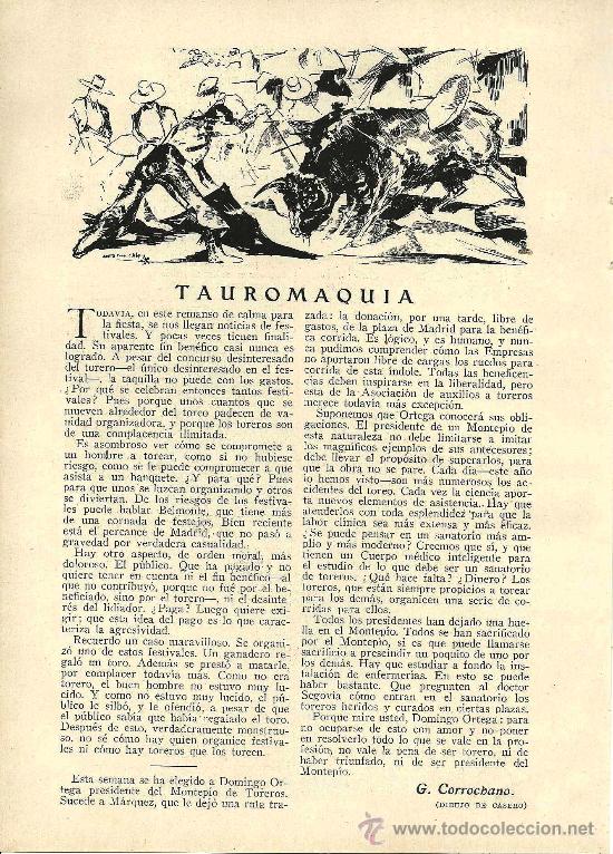 Stierkampf: * TOROS * Tauromaquia/  por G. Corrochano- 1931