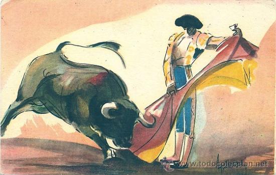 Tauromaquia: 6039 - ANTIG&Uuml;A TARJETA DE TEM&Aacute;TICA TAURINA - AGUILAR ORTIZ