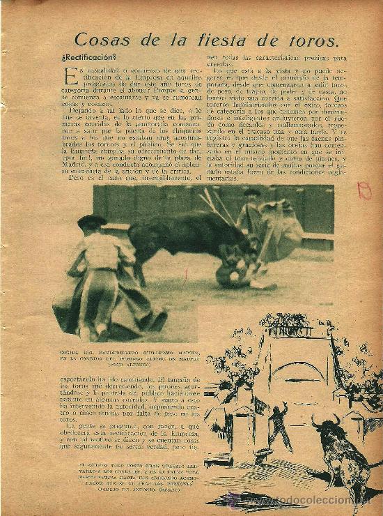 Stierkampf: * TOROS * Cogida del banderillero Guillermo Mart&iacute;n, Pepe Amor&oacute;s, Lu&iacute;s G&oacute;mez El Estudiante...- 1933