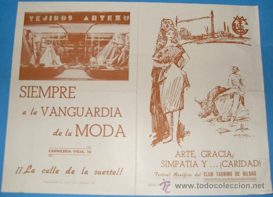 Tauromachia: PROGRAMA DE MANO. PLAZA DE VISTA ALEGRE. XXVII TRADICIONAL FESTIVAL TAURINO BENEFICO. A&Ntilde;O 1960.