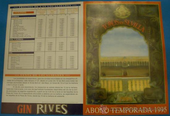 Stierkampf: PROGRAMA DE MANO. PLAZA DE SEVILLA. ABONO TEMPORADA 1995.
