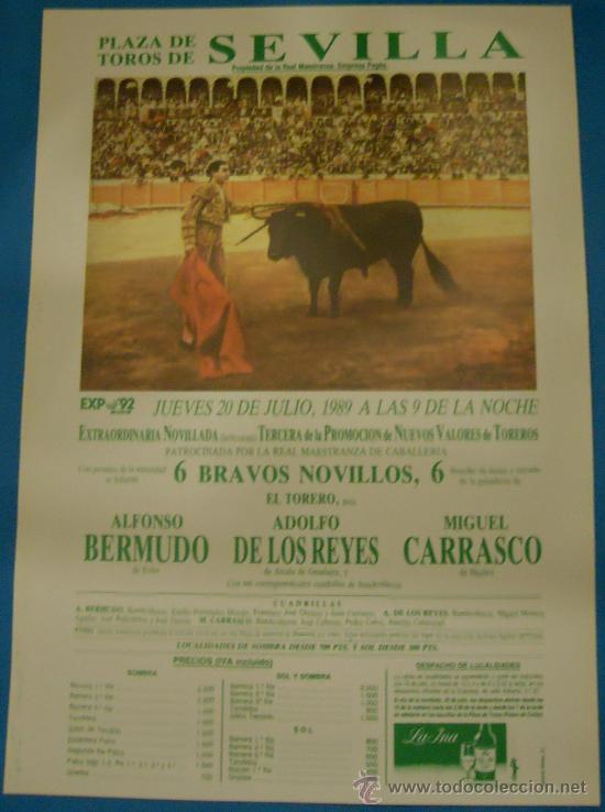 Tauromachie: CARTEL DE TOROS. PLAZA DE SEVILLA. NOVILLADA 3&ordf; DE LA PROMOCION DE NUEVOS VALORES DE LOS TOREROS.