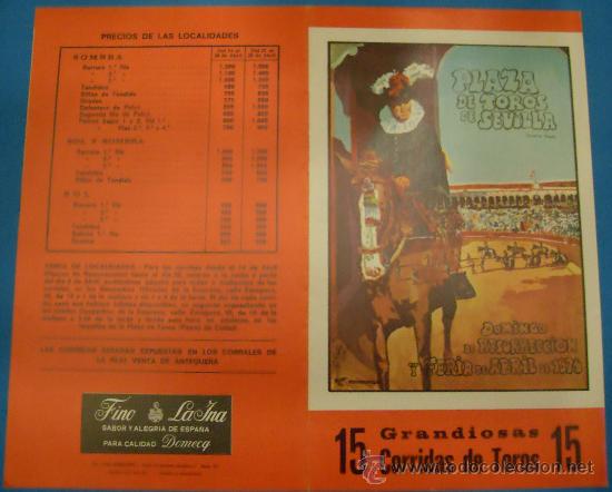 Tauromachie: PROGRAMA DE MANO. PLAZA DE SEVILLA. DOMINGO DE RESURRECCION Y FERIA ABRIL. A&Ntilde;O 1974.