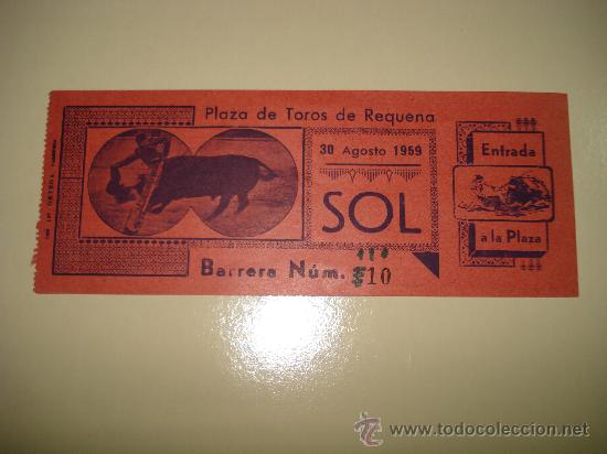 Tauromachia: Entrada de la Plaza de Toros de REQUENA , Valencia . Agosto de 1959.