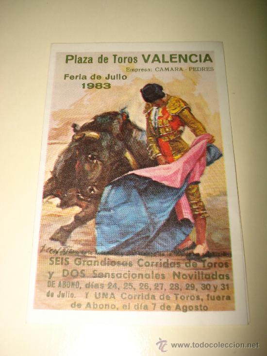Tauromaquia: Programa FERIA de JULIO de 1983 en  Plaza de Toros de VALENCIA .