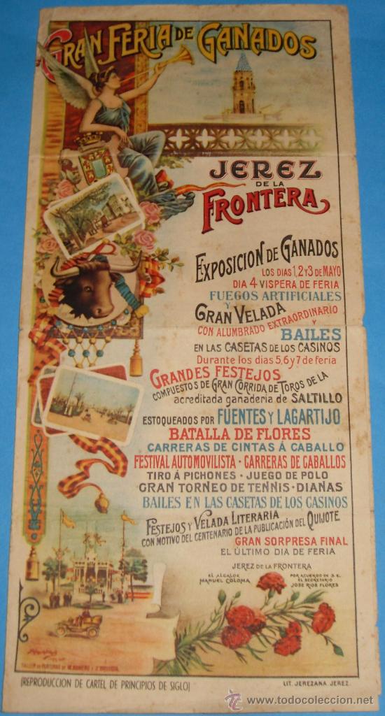 Bullfighting: PROGRAMA DE MANO. PLAZA DE JEREZ DE LA FRA. GRAN FERIA DE EXPOSICION DE GANADOS. A&Ntilde;O 1953.