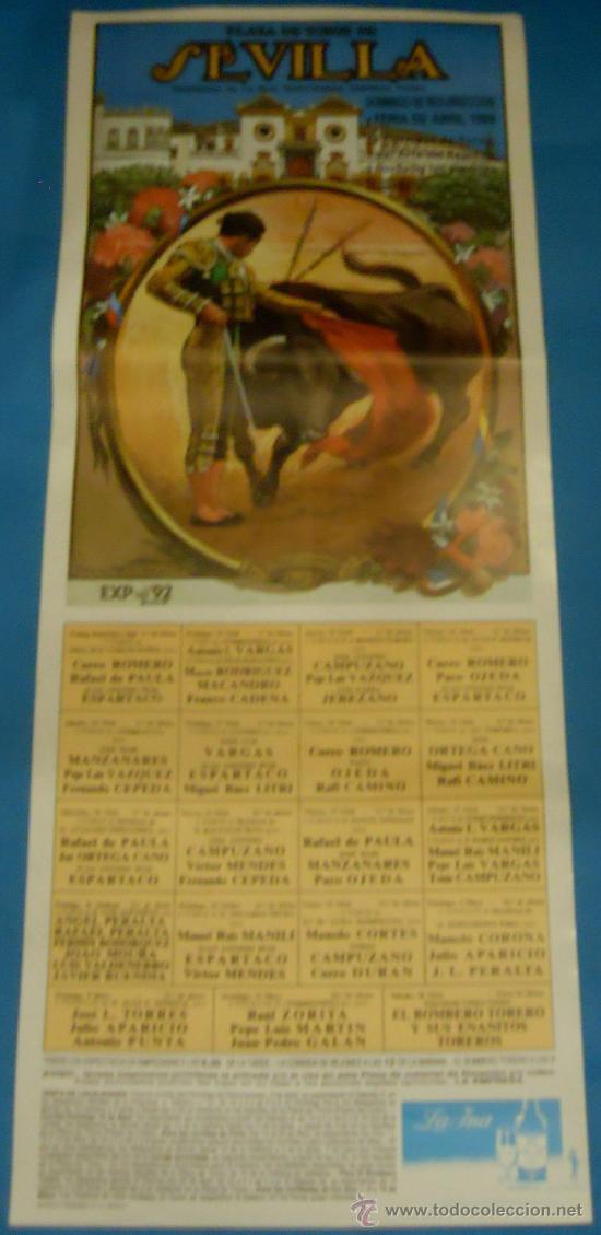 Stierkampf: CARTEL DE TOROS. PLAZA DE SEVILLA. DOMINGO DE RESURRECCION Y FERIA DE ABRIL 1988.