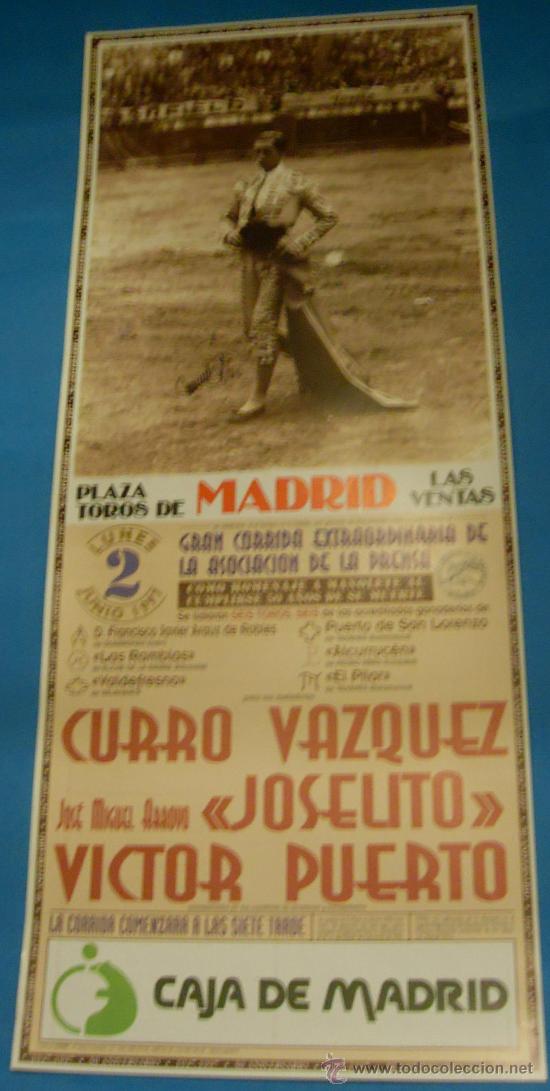 Bullfighting: CARTEL DE TOROS. PLAZA DE MADRID. CORRIDA EXTRAORDINARIA DE LA ASOCIACION DE LA PRENSA. A&Ntilde;O 1997.