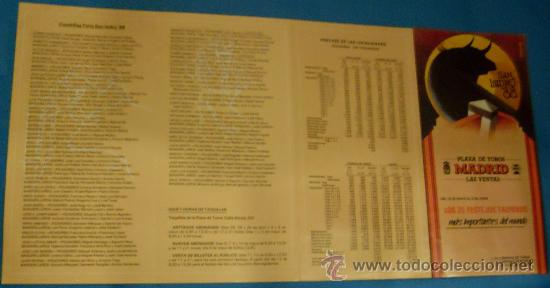 Stierkampf: PROGRAMA DE MANO. PLAZA DE MADRID. FIESTAS DE LA COMUNIDAD DE MADRID Y FERIA SAN ISIDRO 1988.
