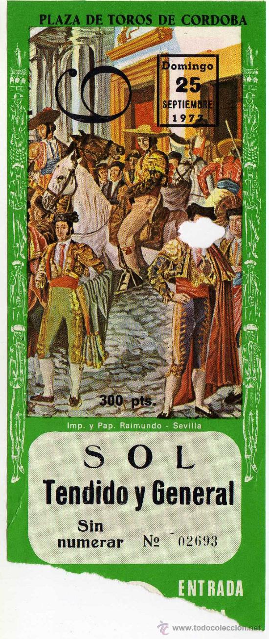 Stierkampf: BONITA ENTRADA DE TOROS - CORDOBA - 25-SEPTIEMBRE-1977