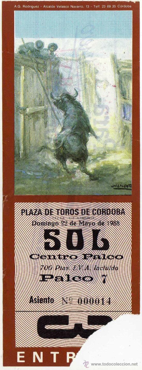 Stierkampf: ENTRADA DE TOROS - CORDOBA - 22-MAYO-1988