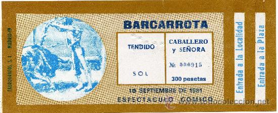 Tauromachie: ENTRADA DE TOROS - BARCARROTA (BADAJOZ) - 10-SEPTIEMBRE-1981