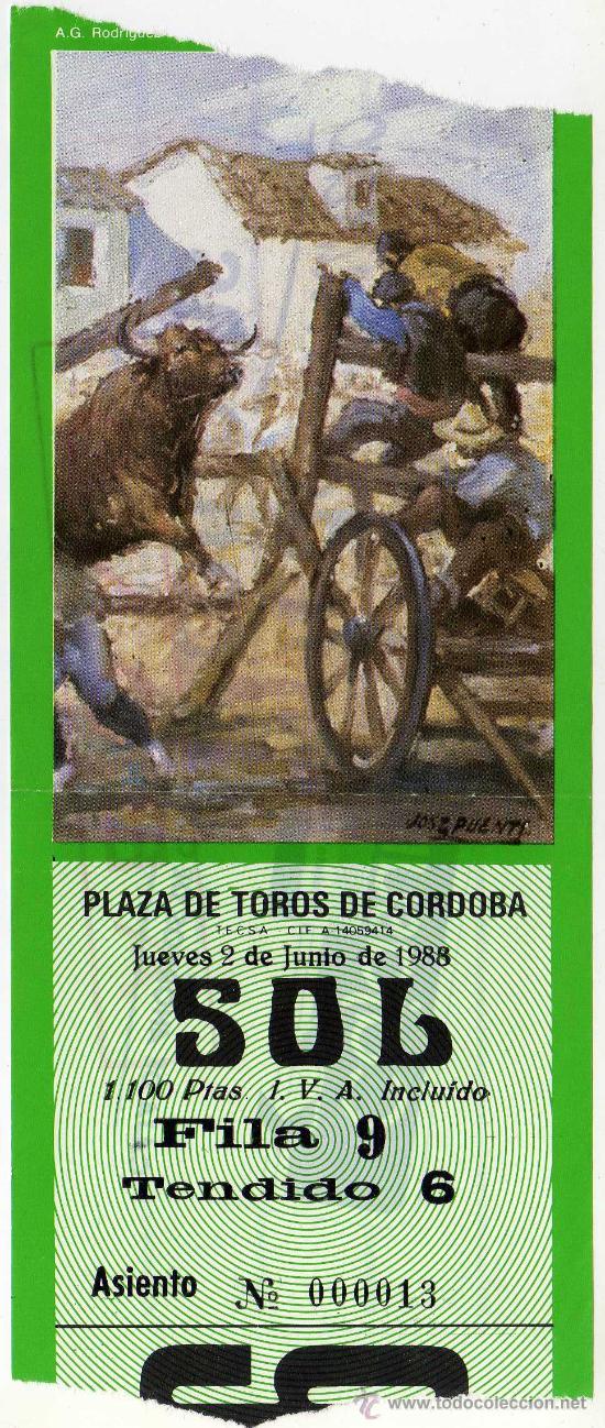 Tauromachie: BONITA ENTRADA DE TOROS - CORDOBA - 2-JUNIO-1988