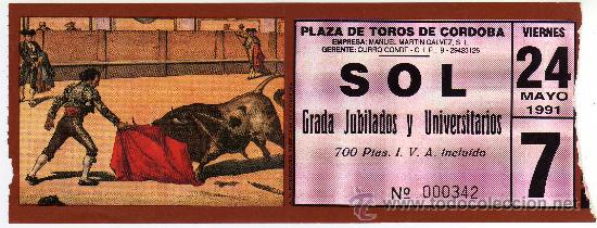 Tauromachie: BONITA ENTRADA DE TOROS - CORDOBA - 24-MAYO-1991