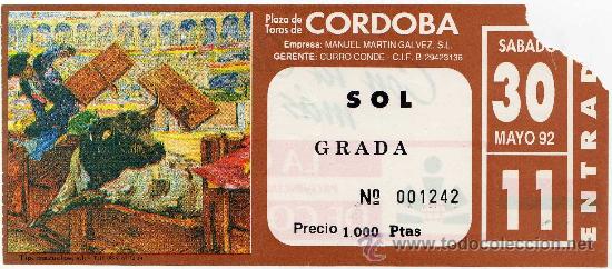 Tauromachie: BONITA ENTRADA DE TOROS - CORDOBA - 30-MAYO-92