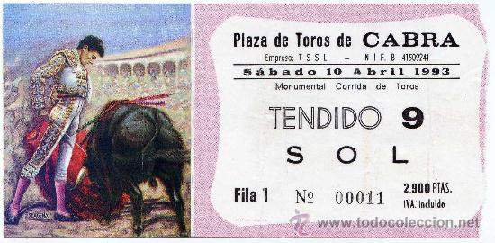 Stierkampf: BONITA ENTRADA DE TOROS - CABRA (CORDOBA) - 10-ABRIL-1993