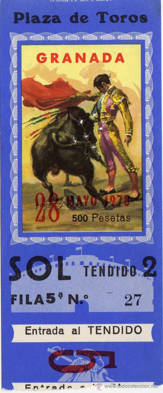 Tauromachie: BONITA ENTRADA DE TOROS - GRANADA - 28-MAYO-1978