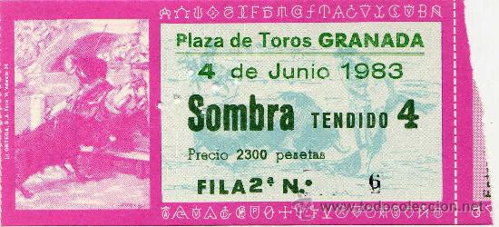 Tauromachie: ENTRADA DE TOROS - GRANADA - 4-JUNIO-1983