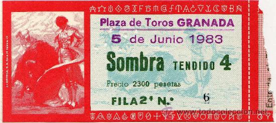 Tauromachie: ENTRADA DE TOROS - GRANADA - 5-JUNIO-1983