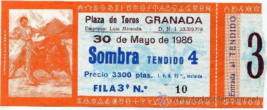 Stierkampf: ENTRADA DE TOROS - GRANADA - 30-MAYO-1986