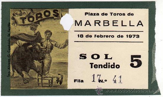 Stierkampf: BONITA ENTRADA DE TOROS - MARBELLA (MALAGA) - 18-FEBRERO-1973