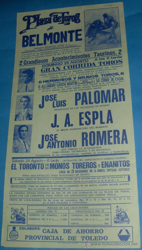 Tauromachie: CARTEL DE TOROS. PLAZA DEL PUERTO. ALTERNATIVA DE EMILIO OLIVA. A&Ntilde;O 1985.