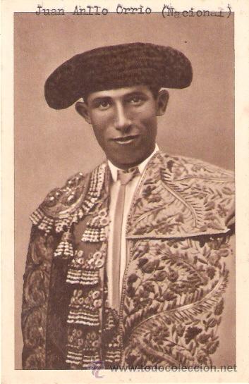 Tauromaquia: TARJETA BIOGRAFICA DE TOREROS. JUAN ANLLO ORRIO, NACIONAL II. VER FOTO ADICIONAL.