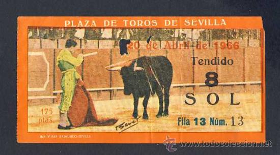 Tauromaquia: Entrada a la Plaza de Toros de Sevilla de 1966