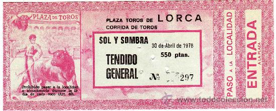 Stierkampf: BONITA ENTRADA DE TOROS - LORCA (MURCIA) - 30-ABRIL-1978