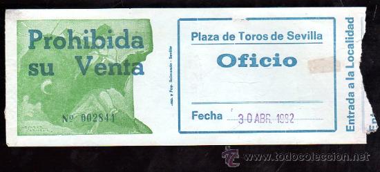 Stierkampf: ENTRADA DE TOROS DE SEVILLA. ABRIL 1992