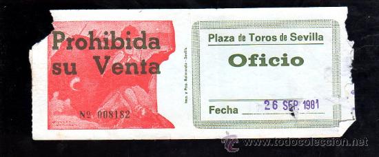 Stierkampf: ENTRADA DE TOROS DE SEVILLA. SEPTIEMBRE 1981