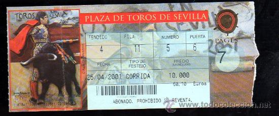 Stierkampf: ENTRADA DE TOROS DE SEVILLA. ABRIL 2001