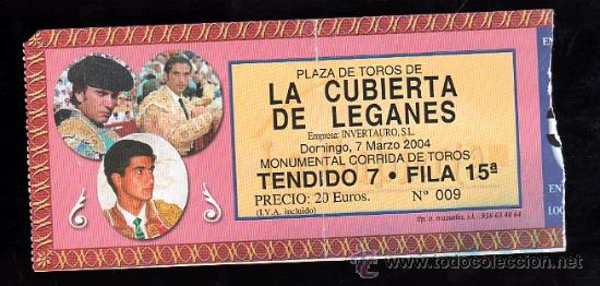 Stierkampf: ENTRADA DE TOROS DE LACUBIERTA DE  LEGANES. MARZO 2004