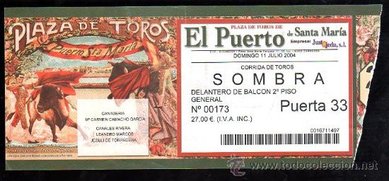 Tauromachia: ENTRADA DE TOROS DE EL PUERTO DE SANTA MARIA. JULIO 2004