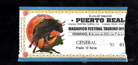 Tauromachia: ENTRADA DE TOROS DE PUERTO REAL. JUNIO 2003
