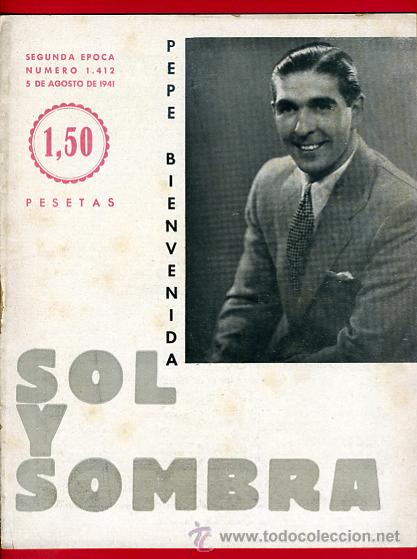 Tauromachia: REVISTA TAURINA, TOROS, SOL Y SOMBRA, 1941 , N&ordm; 1412 , ORIGINAL , RT30