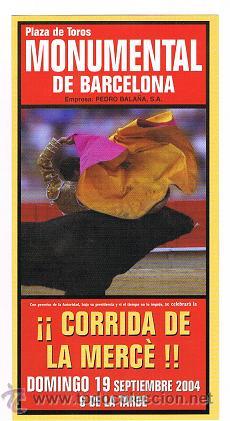 Tauromaquia: PROGRAMA MONUMENTAL DE BARCELONA 2004 - Foto 1