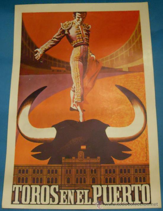 Tauromachia: CARTEL DE TOROS. PLAZA DEL PUERTO. RAFAEL DE PAULA, ANTONIO LOZANO Y ESPARTACO. A&Ntilde;O 1982.