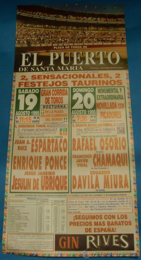 Bullfighting: CARTEL DE TOROS. PLAZA DEL PUERTO. 2 SENSACIONALES FESTEJOS TAURINOS. A&Ntilde;O 1995.