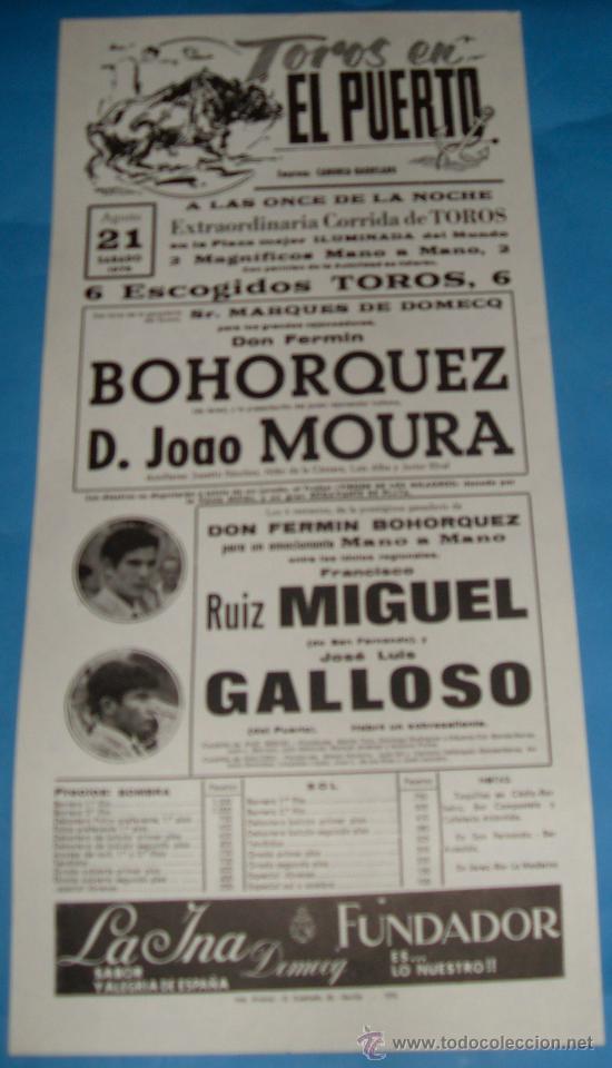 Bullfighting: CARTEL DE TOROS. PLAZA DEL PUERTO. 2 CORRIDAS DE TOROS Y 2 MANO A MANO. A&Ntilde;O 1976.