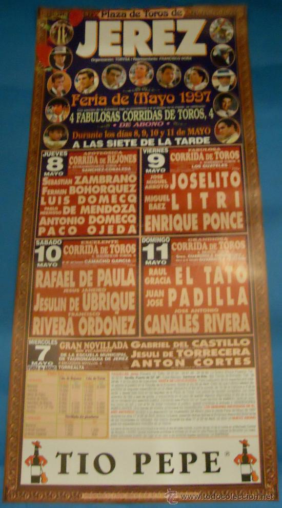 Stierkampf: CARTEL DE TOROS. PLAZA DE JEREZ DE LA FRA. FERIA DE MAYO 1997.