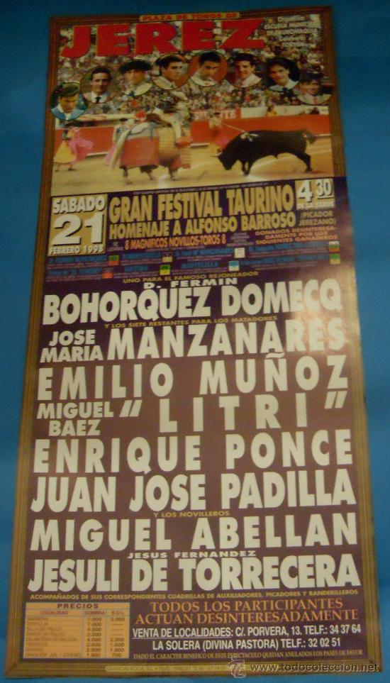 Stierkampf: CARTEL DE TOROS. PLAZA DEL PUERTO. GRAN FESTIVAL TAURINO HOMENAJE A ALFONSO BARROSO.