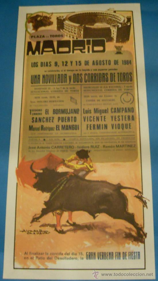 Stierkampf: PROGRAMA DE TOROS. PLAZA DE MADRID. 1 NOVILLADA Y 2 CORRIDAS DE TOROS. A&Ntilde;O 1984.
