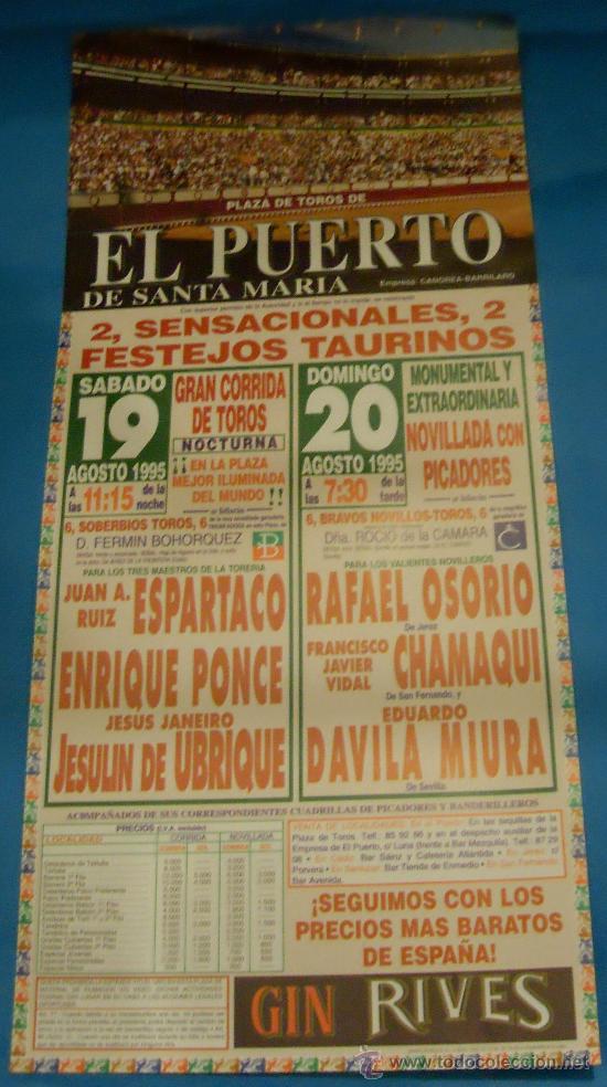 Stierkampf: CARTEL DE TOROS. PLAZA DEL PUERTO. 2 SENSACIONALES FESTEJOS TAURINOS. A&Ntilde;O 1995.