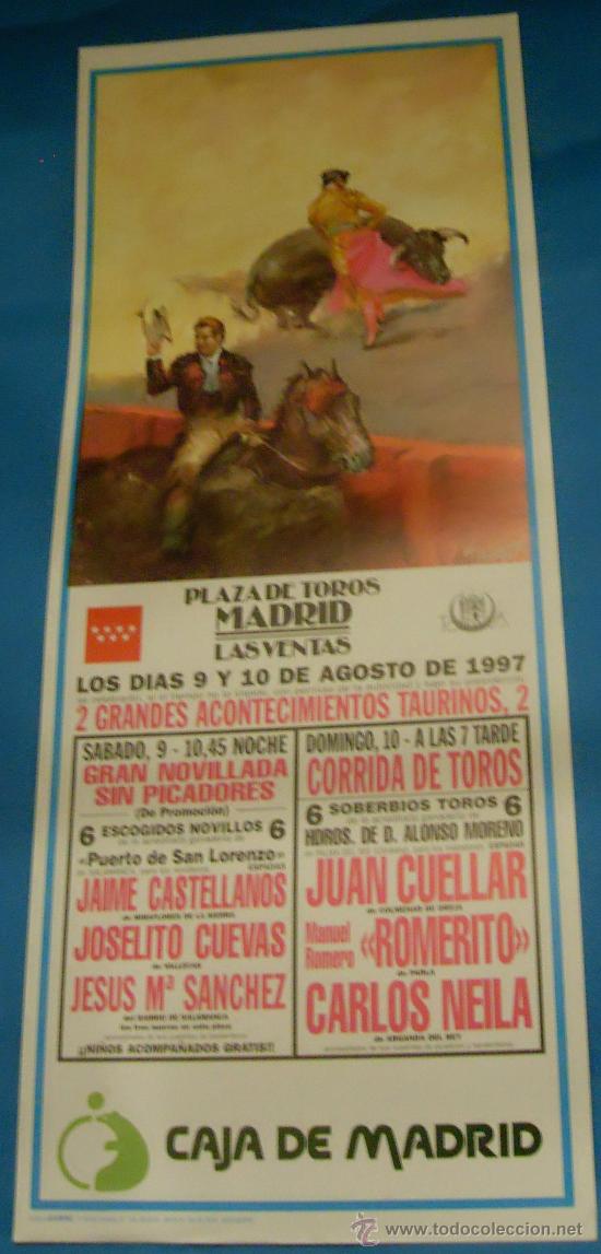 Stierkampf: CARTEL DE TOROS. PLAZA DE MADRID. 2 GRANDIOSAS CORRIDAS DE TOROS. A&Ntilde;O 1997.