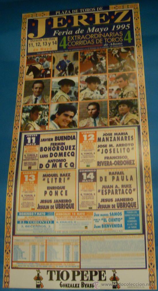 Tauromachia: CARTEL DE TOROS. PLAZA DE JEREZ DE LA FRA. FERIA DE MAYO 1995. 5 GRANDES CORRIDAS DE TOROS.