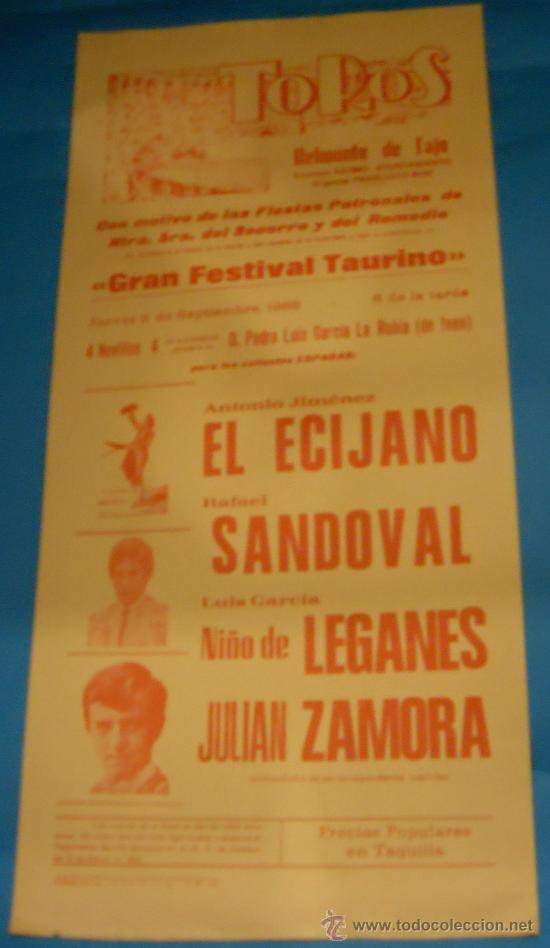 Stierkampf: CARTEL DE TOROS. PLAZA DE BELMONTE DE TAJO. EL ECIJANO, RAFAEL SANDOVAL, NI&Ntilde;O DE LEGANES...A&Ntilde;O 1988.