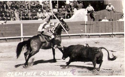 Tauromachia: TARJETA POSTAL. TOREROS. REJONEADOR, CLEMENTE ESPADANAL. FOTO LUCILO.