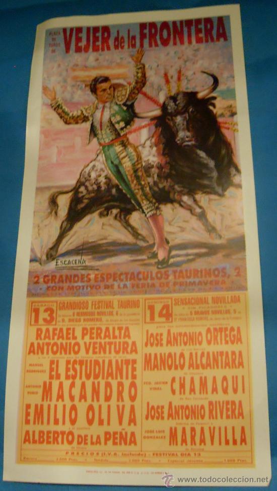 Stierkampf: CARTEL DE TOROS. PLAZA DE VEJER DE LA FRA. 2 GRANDES ESPECTACULOS TAURINOS.